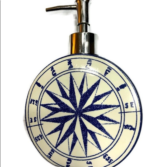 Nautical Beach Vanity Accessory Ceramic Set Blue - Picture 3 of 11